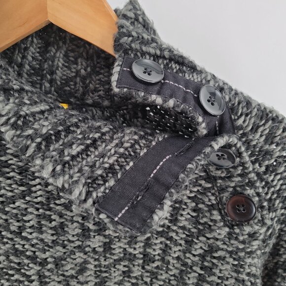 ✨ Lolé Wool-Blend Asymmetric Button Neck Sweater – Size M – Charcoal Knit ✨ - Picture 4 of 10